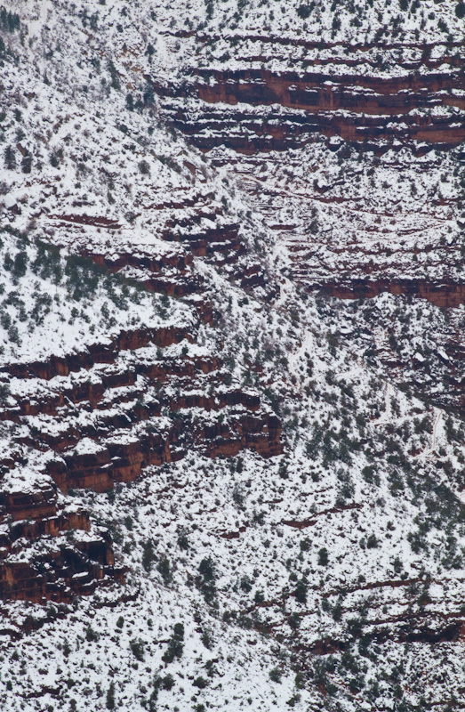 Snow On Cliff Face